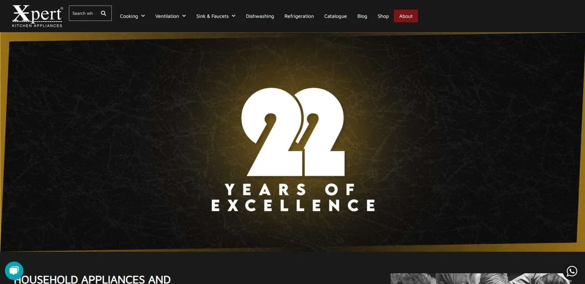Homepage of Xpert Kitchen Appliances, a premium kitchen brand in Pakistan